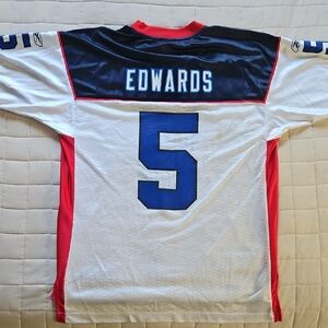 Reebok White Football Jersey with Blue and Red Accents